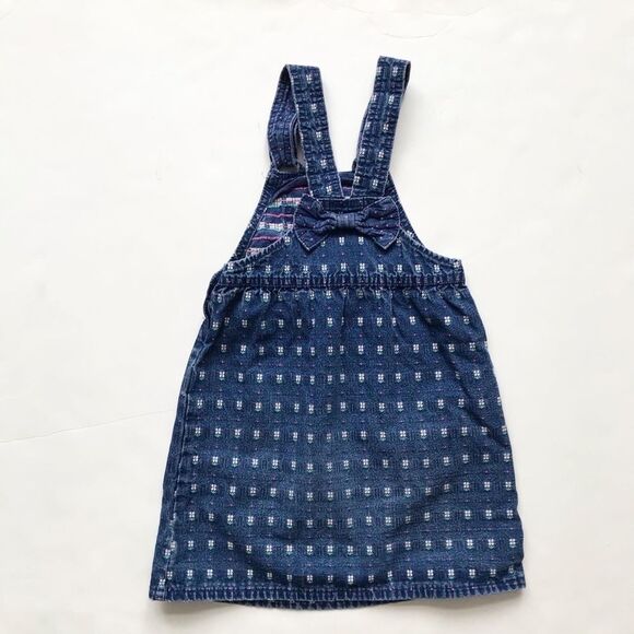 Vintage Oshkosh embroidered floral denim dress 6X - Picture 8 of 8